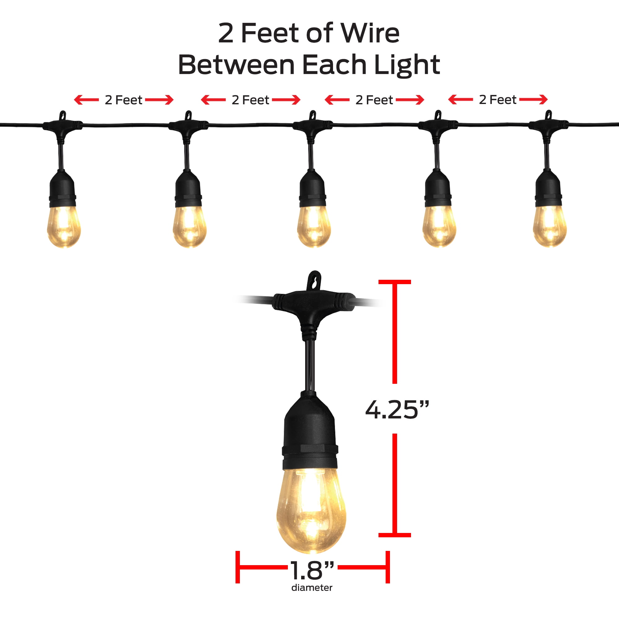 Monster Smart String Lights, Sound Reactive Outdoor String Lights w/ Voice Control, for Christmas, Halloween, Party, Gameday and More, 24ft (12 Lights)