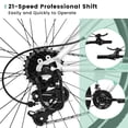 thumbnail image 3 of Women's Mountain Bike 24 Inch Wheels, 21-Speed Trail Commuter City Mountain Bikes, 15" Carbon Steel Frame, Female Women Bicycles V-Brakes Front Fork Suspension Twist Grip Shifter, 3 of 10