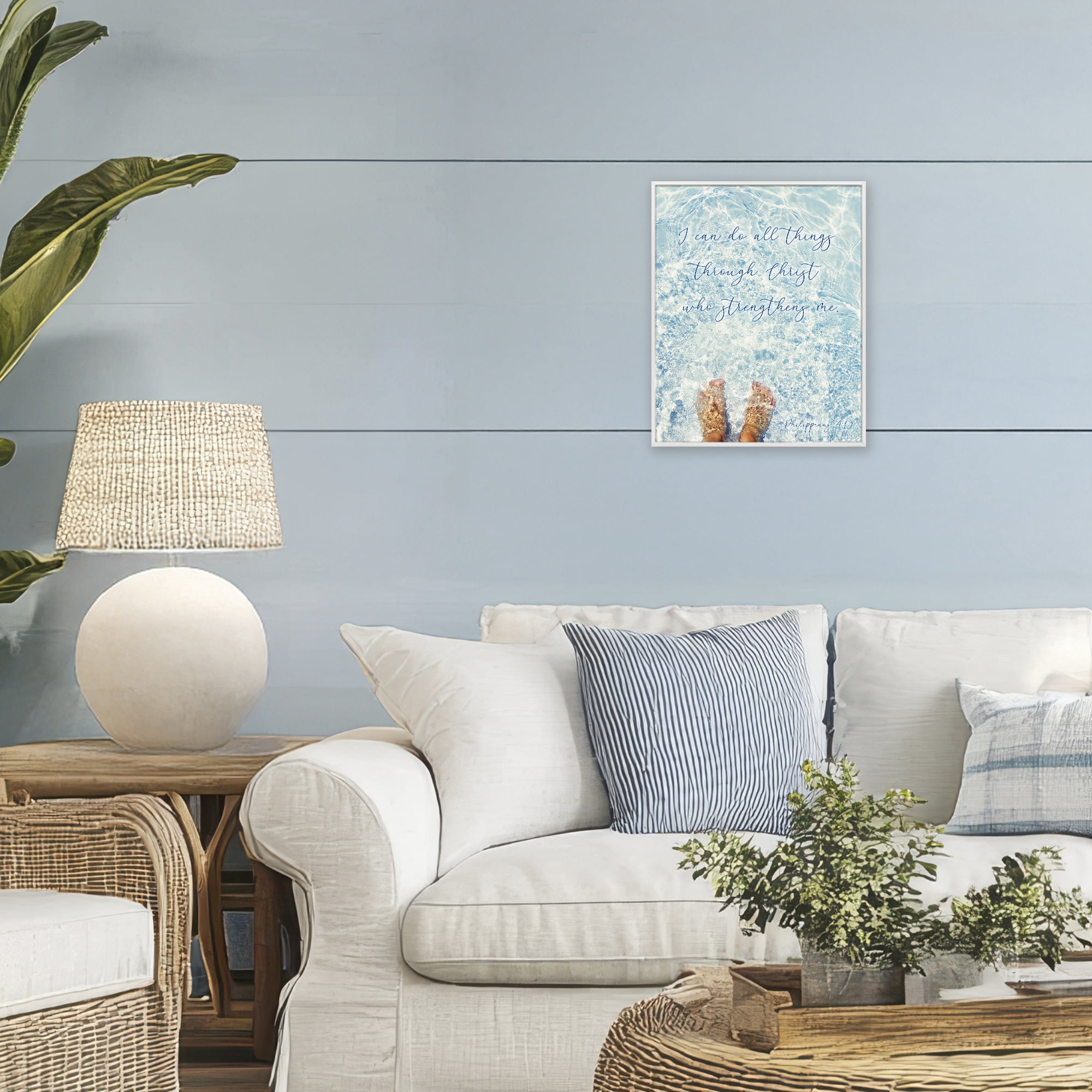 Stupell Industries I Can Do All Things White Framed Giclee Art, design by Sarah Jane