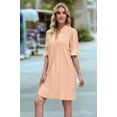 thumbnail image 5 of Summer Dresses for Women V Neck Short Sleeve Casual Shift Dress Orange L, 5 of 9