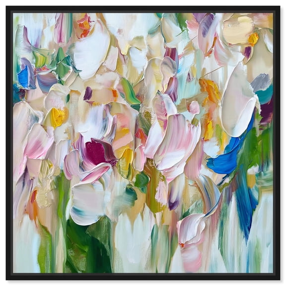 Art Remedy Bright Tropical Art Canvas, 12" x 12", Black Frame, Hint of Mint III