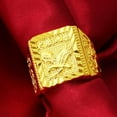 thumbnail image 3 of K-KED Men's Eagle domineering opening square 23K 24K THAI BAHT YELLOW GOLD Plated RING, 3 of 4