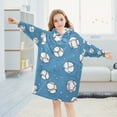 thumbnail image 5 of FORMRS Wearable Blanket Hoodie with Sleeves for Kids Cozy Flannel Sweatshirt, Baseballs Pattern, 5 of 7
