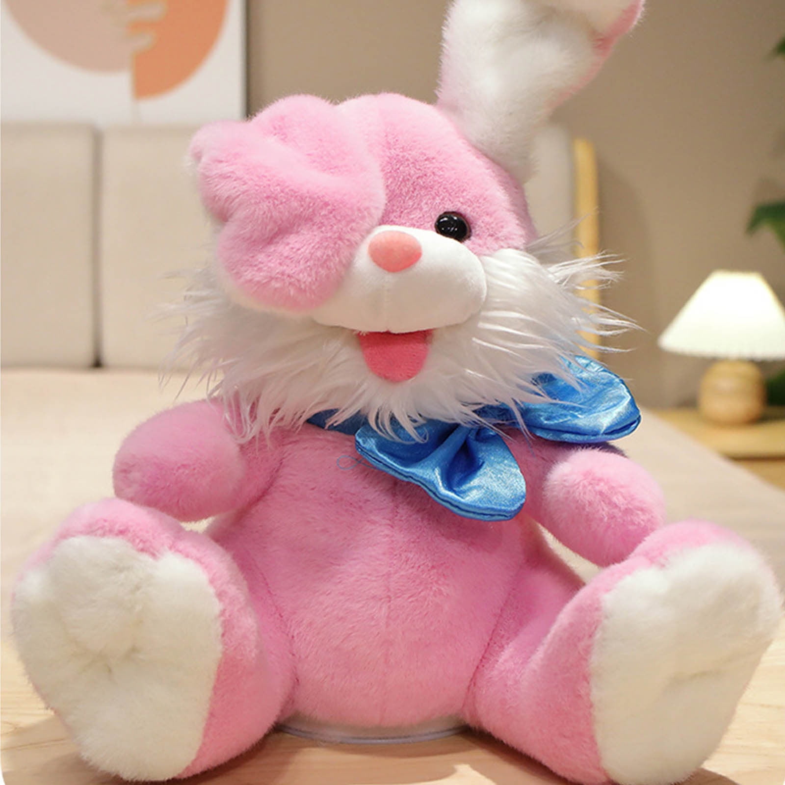 KIHOUT Music Easter Bunny Rabbit Stuffed Waving Singing Interactive Electric Plush Toy Soft with Floppy Ears for Girls Boys Kids Birthday Gifts