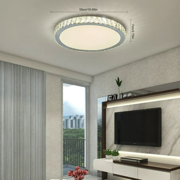 Modern K9 LED Crystal Ceiling Light Embedded Pendant Lamp Classic Design 36W W/o Bulb for Living Rooms