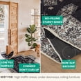thumbnail image 4 of Bloom Rugs Washable Non-Slip 3' x 5' Rug - Black / Ivory Traditional Oriental Area Rug for Living Room, Bedroom, Dining Room, and Kitchen - Exact size: 3' x 5', 4 of 9