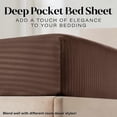 thumbnail image 4 of Striped Bed Sheet Set 1800 Luxury Soft Microfiber Deep Pocket 3-Piece Bedding Set - Wrinkle, Stain, Fade Resistant - Brown Twin, 4 of 4