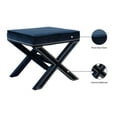 thumbnail image 4 of Meridian Furniture 126Navy Nixon Collection Modern | Contemporary Velvet Upholstered Ottoman / Bench with X-Leg Design, Deep Button Tufting and a Solid Wood Frame Navy 20.5" W x 20.5" D x 19" H, 4 of 9