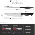 thumbnail image 4 of Humbee Cuisine Pro 8-Inch Chef Knife – NSF Certified High Carbon Stainless Steel Blade – Extra-Wide Razor-Sharp Edge – Ergonomic Non-Slip Handle – Dishwasher Safe, 4 of 7