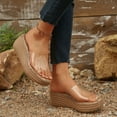 thumbnail image 3 of Mepaouo Womens Wedge Slide Sandals Clear Platform Summer Beach Shoes Espadrilles Slip on Sandal, 3 of 8