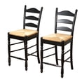 thumbnail image 3 of Ladder Back Rush Seat Counter Stools 24", Set of 2, Multiple Colors, 3 of 3