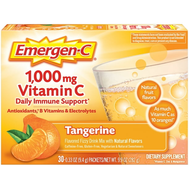 Emergen C Vitamin C Supplement Powder For Immune Support Tangerine 30 Ct Walmart Com Walmart Com