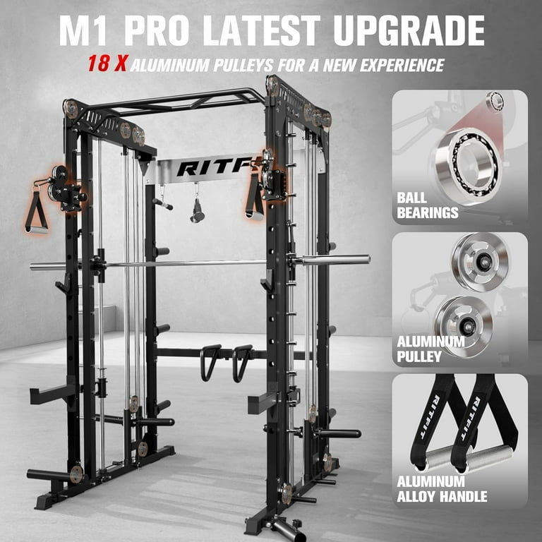 RitFit M1 Pro Smith Machine with Cable Crossover System, Multi