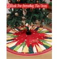 thumbnail image 4 of Christmas Tree Skirt 48 Inch, Red Christmas Tree Skirt with Christmas Tree and Star Design, Thick Flannel Fabric, Xmas Tree Skirt for Holiday Decorations, 4 of 6