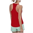 thumbnail image 4 of Nestiefly Women Ribbed Workout Crop Tops with Built in Bra Seamless Yoga Racerback Tank Top Tight Fit Red S, 4 of 6