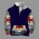 thumbnail image 1 of Sudadera sin capucha para hombre, informal, a la moda, con cuello alto, estampado étnico, cremallera, jersey de manga larga, blusa de poliéster para hombre, 1 of 5