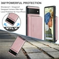 thumbnail image 3 of Allytech Case for Google Pixel 6 Cover PU Leather Zipper Wallet Case, Detachable Magnetic Back Card Holder Slim Folio Stand Shockproof Business Style Case for Google Pixel 6 2021( 6.4" 2021), Pink, 3 of 7