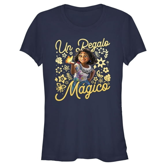 Junior's Encanto Mirabel Un Regalo Magico  Graphic Tee Navy Blue Medium