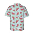thumbnail image 4 of Xecao Watermelon print Hawaiian shirt - a stylish short-sleeve button-down for men, perfect for casual beach and tropical outings., 4 of 9