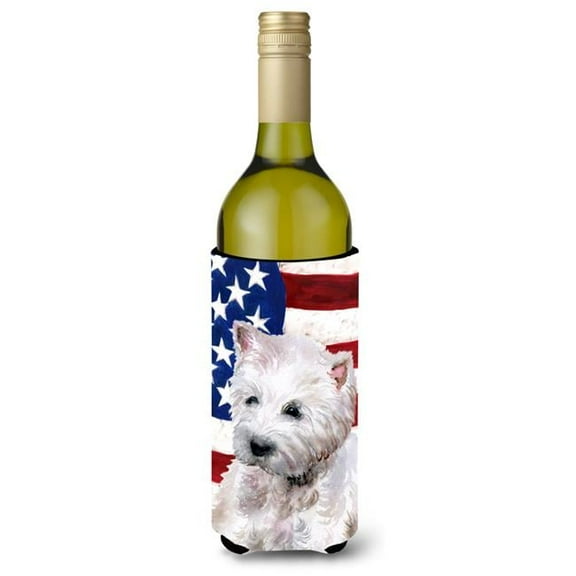 Westie Patriotic Wine Bottle Beverge Insulator Hugger