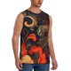 thumbnail image 2 of Fotbe Fiery Floral Pattern Men's Camiseta sin Mangas Estampada para Hombres, Playera Casual para Gimnasio, Entrenamiento, Playa-XX-Large, 2 of 7