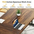 thumbnail image 5 of Finmind 71" Executive Desk, Large Computer Desk Study Writing Table for Home Office (Brown/Black), 5 of 6