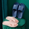 thumbnail image 4 of B91xZ Platform Slides for Women Color Block Flat Sandals Open Toe Beach Slides Outdoor Shoes,Pink 7.5, 4 of 5