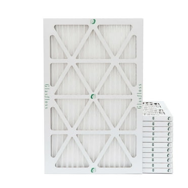12 Pack of 12x24x1 MERV 10 Pleated Air Filters by Glasfloss. Actual Size: 11-3/8 x 23-3/8 x 7/8