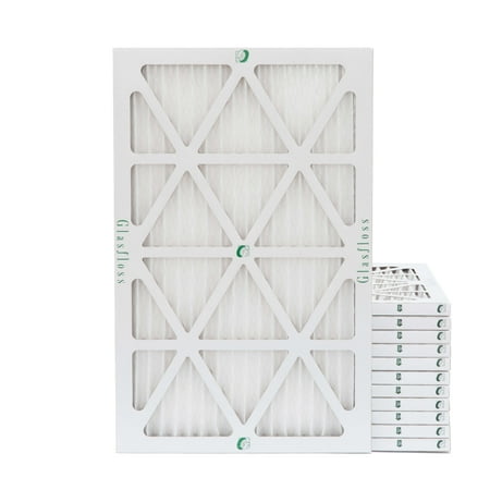 

16x25x1 Merv 13 Pleated AC Furnace Air Filters by Glasfloss Industries. 12 Pack
