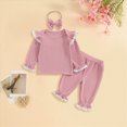 thumbnail image 2 of TOWED22 Toddler Baby Infant Girl Outfits Clothing Set Long Sleeve Graphic Sweatshirt + High WaistJoggers 2pcs Clothes for Preschool(Pink,2-3 Y), 2 of 6