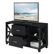 Pemberly Row 47" TV Stand with Two Drawers in Black