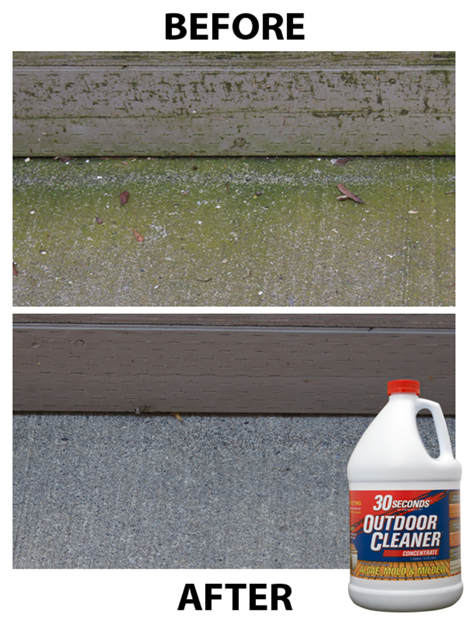 4pk 30 SECONDS Outdoor Cleaner For Algae, Mold and Mildew, 1 Gallon