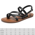 thumbnail image 2 of Mujeres cómodas correa de tobillo sandalias planas de verano zapatos de playa ajustables con sandalias de gladiador de lingotos de punta abierta, 2 of 9