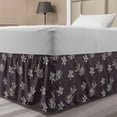 thumbnail image 1 of Magnolia Bed Skirt, Blossoming Tree Branches Revival of Spring Season Flourish Essence Growth, Elastic Bedskirt Dust Ruffle Wrap Around for Bedding Decor, 4 Sizes, Eggplant Multicolor, by Ambesonne, 1 of 2