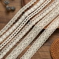 thumbnail image 2 of 20 Yard Beige Scalloped Edge Lace Antique Crochet Cotton Lace Trim Vintage Decorative Lace Decorative Ribbon Lace Fabric for Sewing Craft Wedding Decoration,width 0.59 in, 2 of 5
