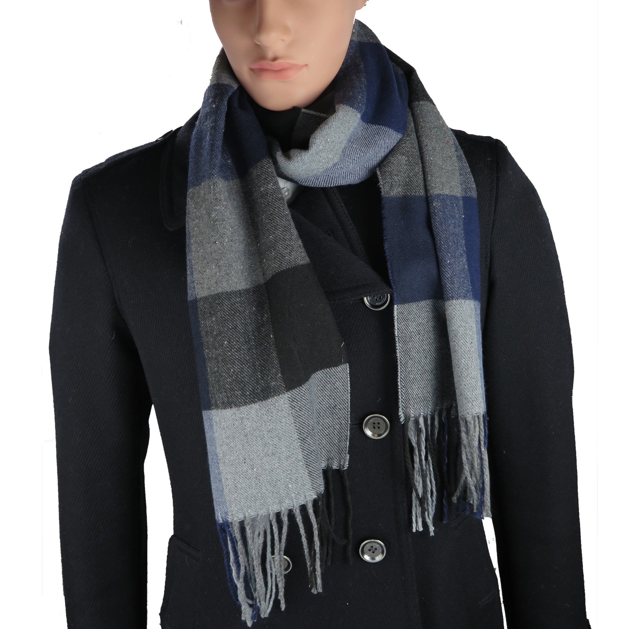 Cashmere-Feel Acrylic Winter Scarf For Men And Women In 8 Plaid Prints ...