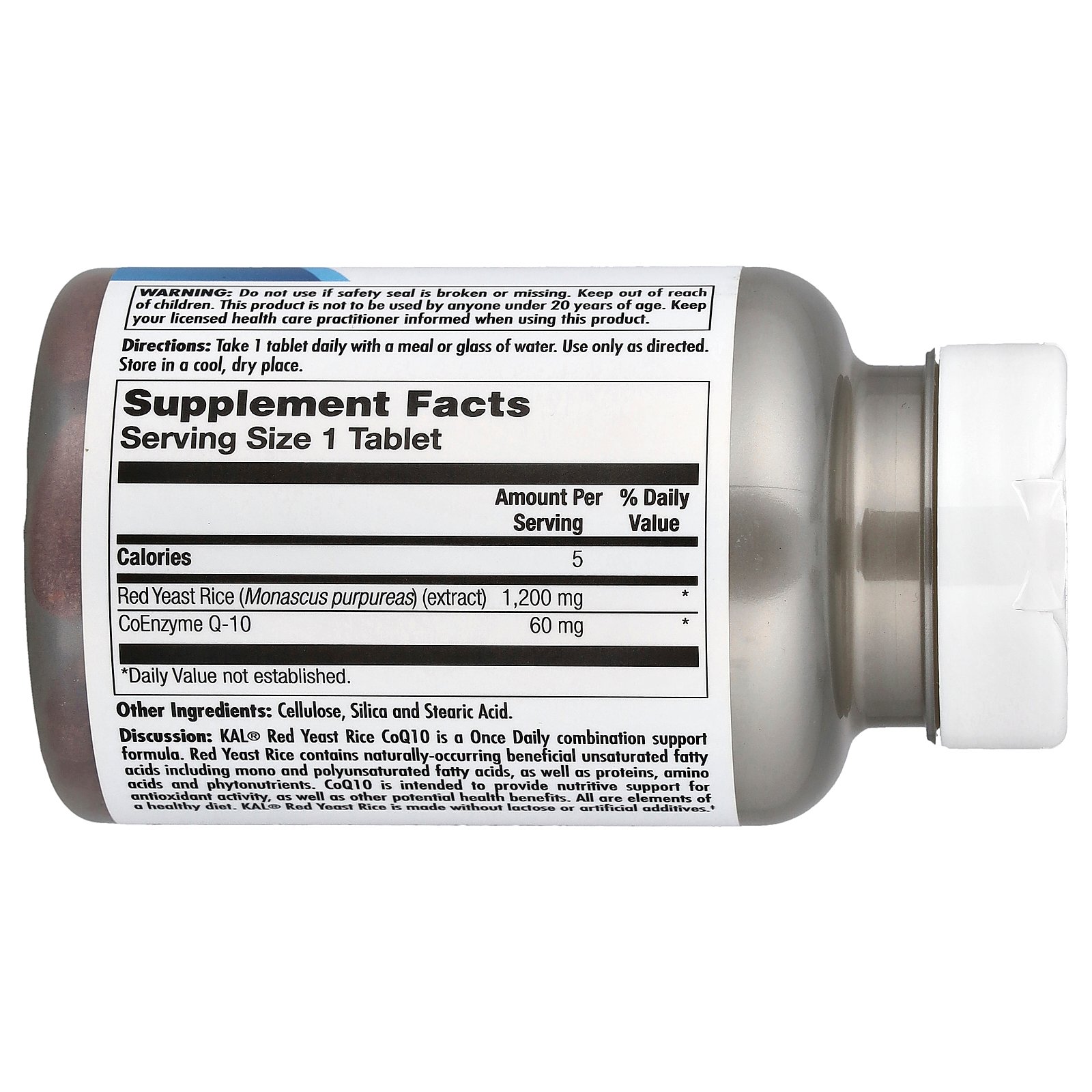 KAL Red Yeast Rice, CoQ-10, 1,200 mg/ 60 mg, 30 Tablets