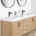 thumbnail image 6 of Leon 72" Double Vanity in Fir Wood Brown with Lightning White Composite & Mirror, 6 of 15