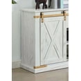 thumbnail image 5 of Antique White 1pc Sofa Table in Rustic Style w Metal & Solid Wood & Center Glide Drawers, 5 of 8