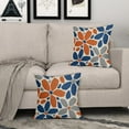 thumbnail image 3 of Blue Orange Grey Gray Pillow Covers 20x20 Set of 2 Geometric Art Flower Print Decorative Outdoor Pillowcases Abstract Floral Farmhouse Throw Cushion Case Decor for Couch Sofa Bed, 3 of 6