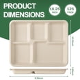thumbnail image 2 of GPED 125 Pack 5 Compartment Disposable Plates, 10.25" x 8.25" Compostable Paper Plates Bulk, Biodegradable Sugarcane Bagasse Trays, Heavy-Duty School Lunch Trays for Party, Natural Brown, 2 of 7