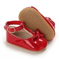 thumbnail image 2 of LYHaoo Toddler Kids Girls Soild Bowknot Princress Shoes Soft Sole The Floor Barefoot Non First Prewalker Shoes Sizes 5 Red(Toddler), 2 of 6