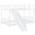 thumbnail image 4 of Harper & Bright Designs Twin Over Twin Metal Bunk Bed with Slide & Guardrails, Metal Bunkbeds Frame for  Bedrooms, White, 4 of 12