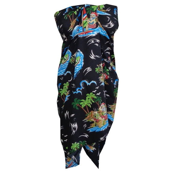 Alvish Sarong 49 Reindeer Santa Beach Swimsuit Wrap One Size Pareo Black