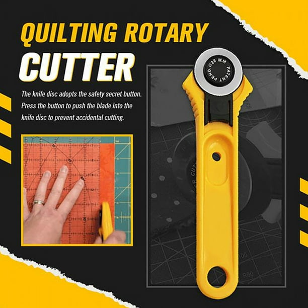 Cortador rotativo de 28 mm para manualidades de costura de acolchado | Herramienta de corte de vinilo de papel de cuero de tela | Empuñadura ergonómica de ABS | Cuchilla reemplazable | Botón de