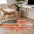 thumbnail image 5 of Independence Day Washable Round Area Rug 3 ft, Retro Country American Flag, Soft Non Slip Rugs Stain Repellent Indoor Felt Carpet for Living Dining Room Bedroom Home Office, 5 of 9