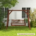 thumbnail image 5 of Gymax 5FT Wooden 3-Person Porch Swing Chair w/ Adjustable Galvanized Metal Chains Brown, 5 of 9