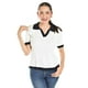 thumbnail image 1 of Blusa acanalada tipo polo Roman Fashion /Juvenil, 7280 (Blanco) blanco M, 1 of 5