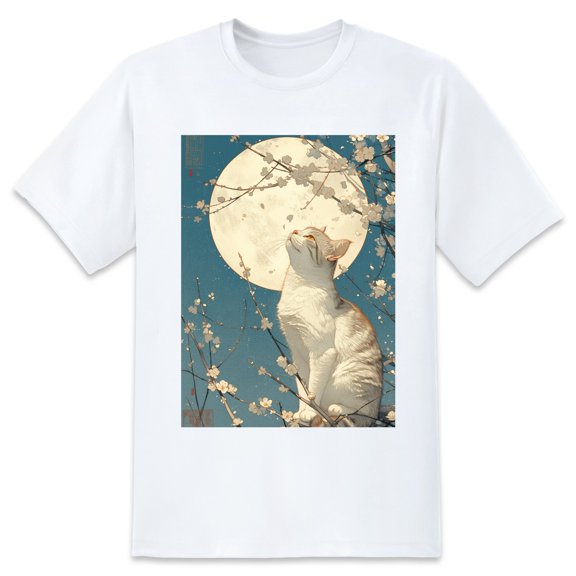 Basic Oversize Tees For WomenCat Loose Boyfriend Shirts Casual Blouse round neck