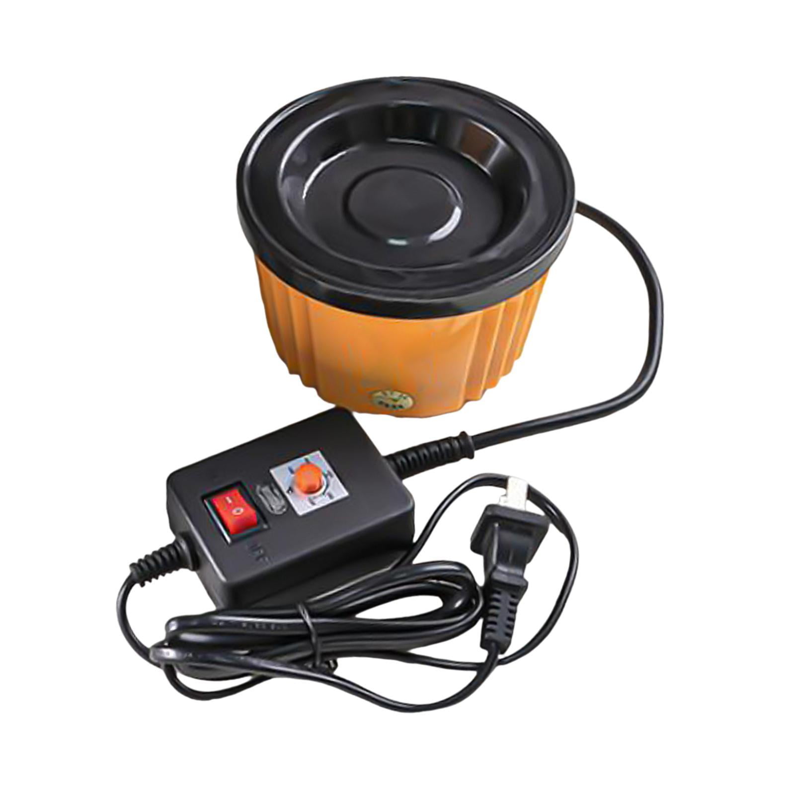 HILABEE Hot Glue Melting Pot Electric Hot Glue Pot 100W Professional Sturdy Yellow Hot Glue Skillet US Adapter for Floral Glue Beads Thermostatic